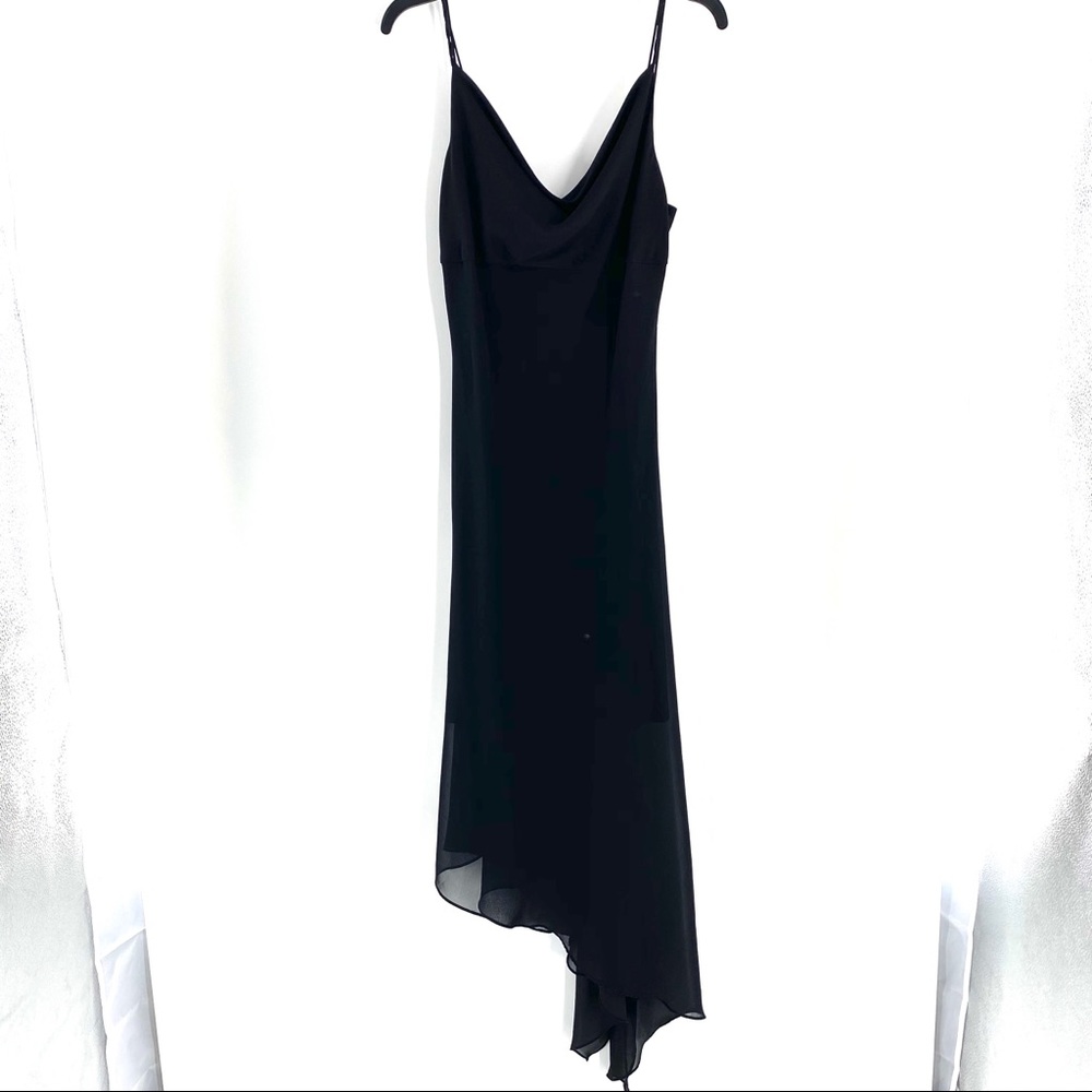 WHBM Black Asymmetrical Formal Dress